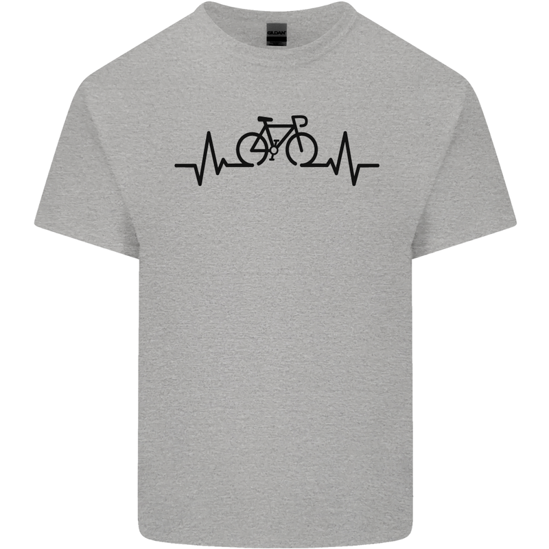 Bicycle Pulse Cycling Cyclist Road Bike Kids T-Shirt Childrens Sports Grey