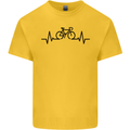 Bicycle Pulse Cycling Cyclist Road Bike Kids T-Shirt Childrens Yellow