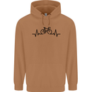 Bicycle Pulse Cycling Cyclist Road Bike Mens 80% Cotton Hoodie Caramel Latte
