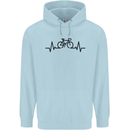 Bicycle Pulse Cycling Cyclist Road Bike Mens 80% Cotton Hoodie Light Blue