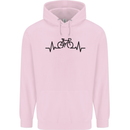 Bicycle Pulse Cycling Cyclist Road Bike Mens 80% Cotton Hoodie Light Pink