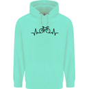 Bicycle Pulse Cycling Cyclist Road Bike Mens 80% Cotton Hoodie Peppermint
