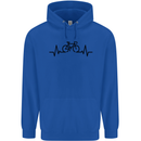 Bicycle Pulse Cycling Cyclist Road Bike Mens 80% Cotton Hoodie Royal Blue