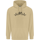 Bicycle Pulse Cycling Cyclist Road Bike Mens 80% Cotton Hoodie Sand