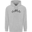 Bicycle Pulse Cycling Cyclist Road Bike Mens 80% Cotton Hoodie Sports Grey
