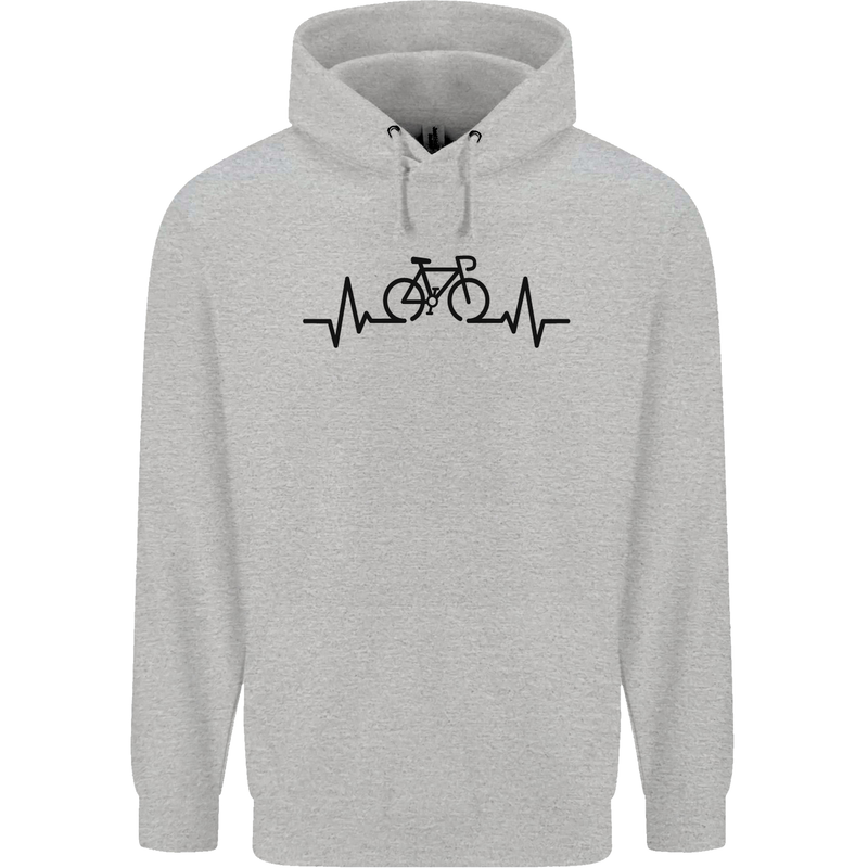Bicycle Pulse Cycling Cyclist Road Bike Mens 80% Cotton Hoodie Sports Grey