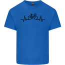 Bicycle Pulse Cycling Cyclist Road Bike Mens Cotton T-Shirt Tee Top Royal Blue