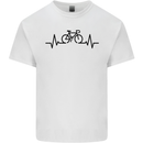 Bicycle Pulse Cycling Cyclist Road Bike Mens Cotton T-Shirt Tee Top White