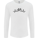 Bicycle Pulse Cycling Cyclist Road Bike Mens Long Sleeve T-Shirt White