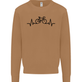 Bicycle Pulse Cycling Cyclist Road Bike Mens Sweatshirt Jumper Caramel Latte