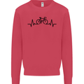 Bicycle Pulse Cycling Cyclist Road Bike Mens Sweatshirt Jumper Heliconia