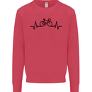 Bicycle Pulse Cycling Cyclist Road Bike Mens Sweatshirt Jumper Heliconia