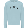 Bicycle Pulse Cycling Cyclist Road Bike Mens Sweatshirt Jumper Light Blue