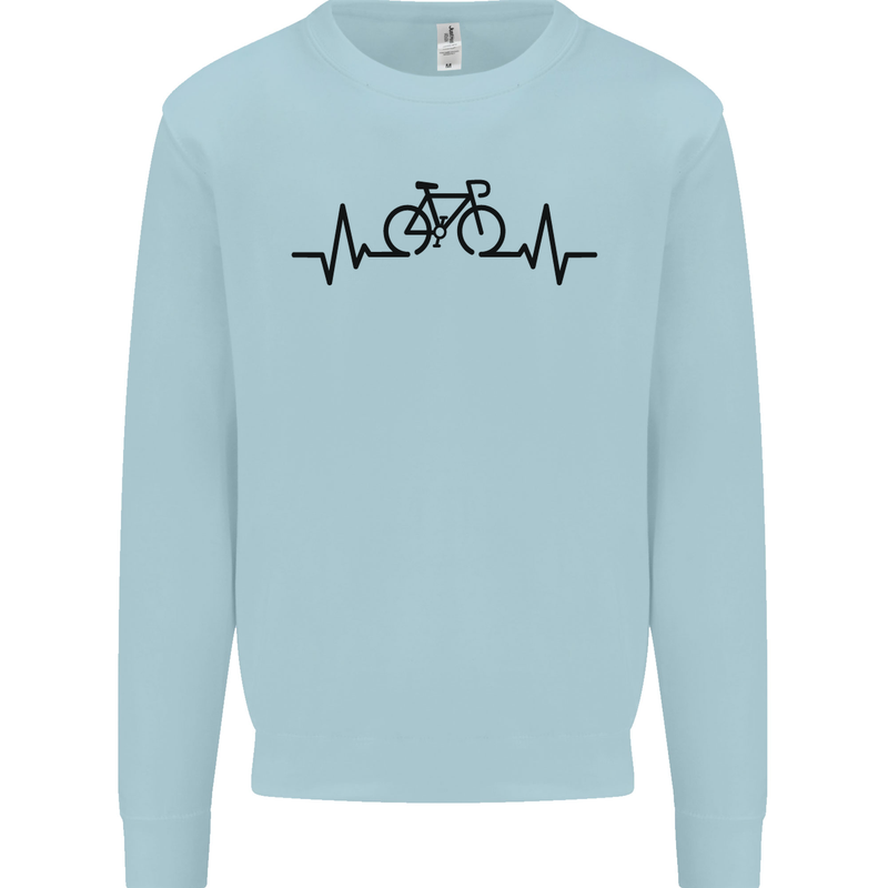 Bicycle Pulse Cycling Cyclist Road Bike Mens Sweatshirt Jumper Light Blue