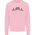 Bicycle Pulse Cycling Cyclist Road Bike Mens Sweatshirt Jumper Light Pink