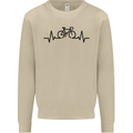 Bicycle Pulse Cycling Cyclist Road Bike Mens Sweatshirt Jumper Sand