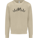 Bicycle Pulse Cycling Cyclist Road Bike Mens Sweatshirt Jumper Sand