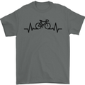 Bicycle Pulse Cycling Cyclist Road Bike Mens T-Shirt Cotton Gildan Charcoal