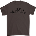 Bicycle Pulse Cycling Cyclist Road Bike Mens T-Shirt Cotton Gildan Dark Chocolate