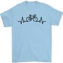 Bicycle Pulse Cycling Cyclist Road Bike Mens T-Shirt Cotton Gildan Light Blue
