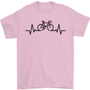 Bicycle Pulse Cycling Cyclist Road Bike Mens T-Shirt Cotton Gildan Light Pink