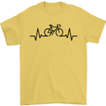 Bicycle Pulse Cycling Cyclist Road Bike Mens T-Shirt Cotton Gildan Yellow