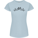 Bicycle Pulse Cycling Cyclist Road Bike Womens Petite Cut T-Shirt Light Blue