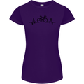 Bicycle Pulse Cycling Cyclist Road Bike Womens Petite Cut T-Shirt Purple