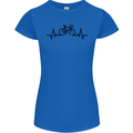 Bicycle Pulse Cycling Cyclist Road Bike Womens Petite Cut T-Shirt Royal Blue