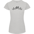 Bicycle Pulse Cycling Cyclist Road Bike Womens Petite Cut T-Shirt Sports Grey