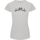 Bicycle Pulse Cycling Cyclist Road Bike Womens Petite Cut T-Shirt Sports Grey