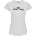 Bicycle Pulse Cycling Cyclist Road Bike Womens Petite Cut T-Shirt White