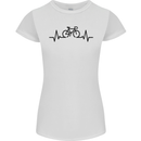 Bicycle Pulse Cycling Cyclist Road Bike Womens Petite Cut T-Shirt White