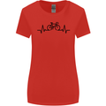 Bicycle Pulse Cycling Cyclist Road Bike Womens Wider Cut T-Shirt Red