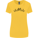 Bicycle Pulse Cycling Cyclist Road Bike Womens Wider Cut T-Shirt Yellow