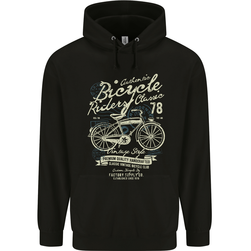 Bicycle Rider Classic Cyclist Funny Cycling Childrens Kids Hoodie Black