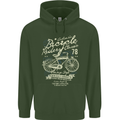 Bicycle Rider Classic Cyclist Funny Cycling Childrens Kids Hoodie Forest Green