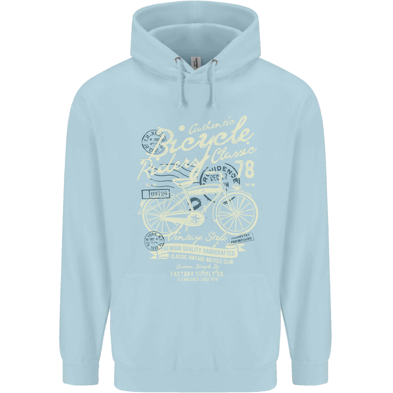 Bicycle Rider Classic Cyclist Funny Cycling Childrens Kids Hoodie Light Blue
