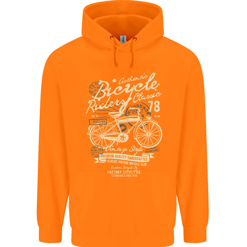 Bicycle Rider Classic Cyclist Funny Cycling Childrens Kids Hoodie Orange