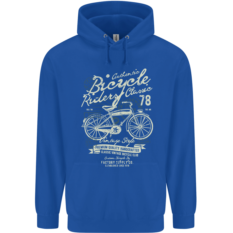 Bicycle Rider Classic Cyclist Funny Cycling Childrens Kids Hoodie Royal Blue