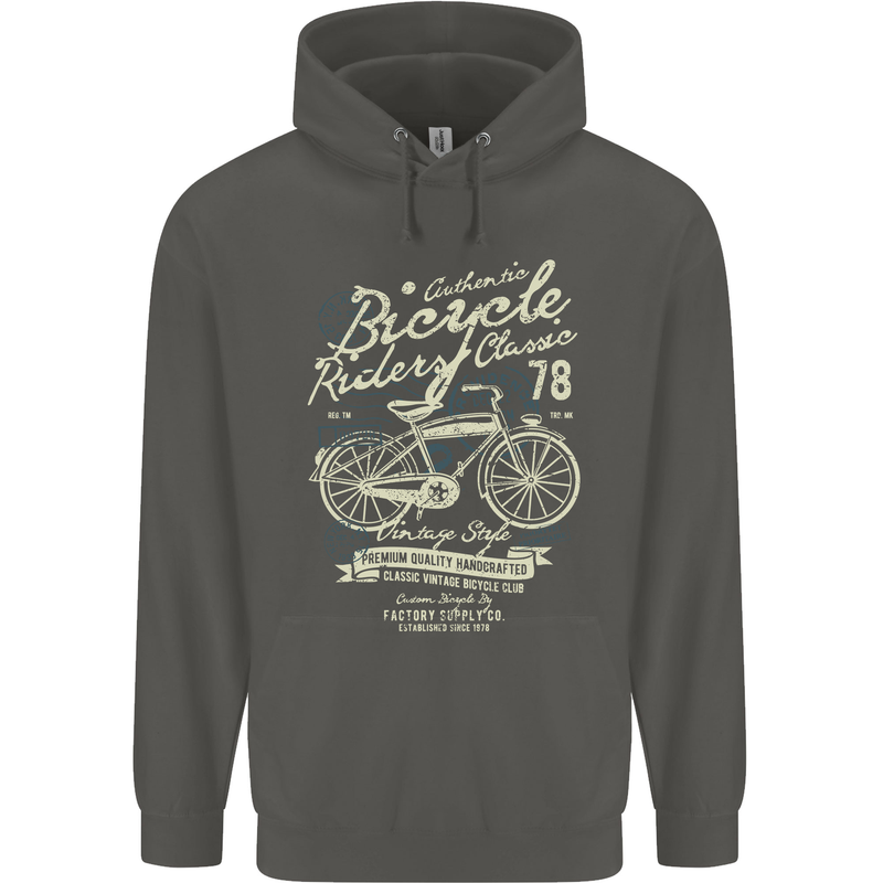 Bicycle Rider Classic Cyclist Funny Cycling Childrens Kids Hoodie Storm Grey