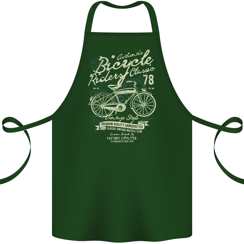Bicycle Rider Classic Cyclist Funny Cycling Cotton Apron 100% Organic Forest Green