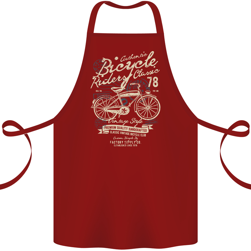 Bicycle Rider Classic Cyclist Funny Cycling Cotton Apron 100% Organic Maroon