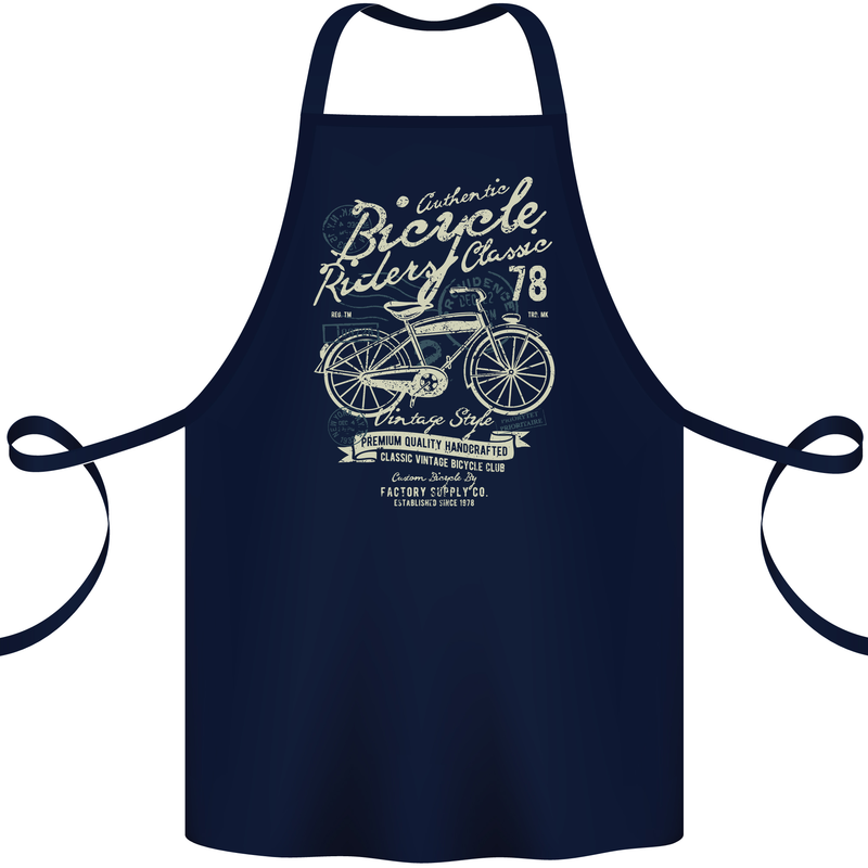 Bicycle Rider Classic Cyclist Funny Cycling Cotton Apron 100% Organic Navy Blue