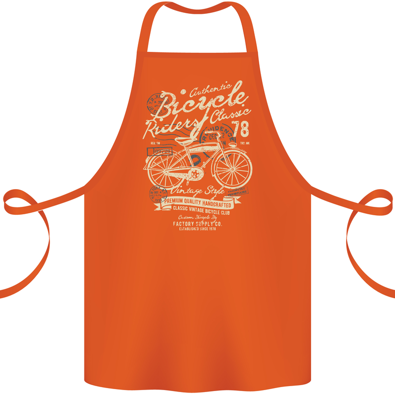 Bicycle Rider Classic Cyclist Funny Cycling Cotton Apron 100% Organic Orange