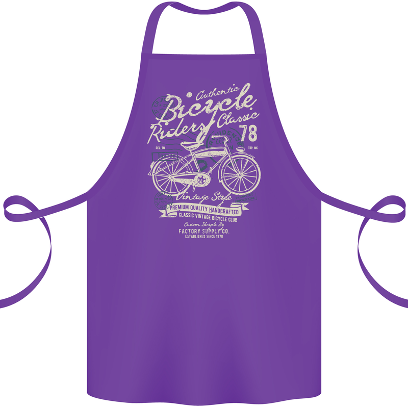 Bicycle Rider Classic Cyclist Funny Cycling Cotton Apron 100% Organic Purple