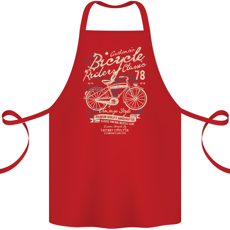 Bicycle Rider Classic Cyclist Funny Cycling Cotton Apron 100% Organic Red