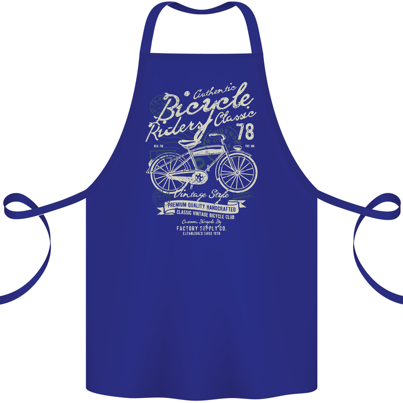 Bicycle Rider Classic Cyclist Funny Cycling Cotton Apron 100% Organic Royal Blue