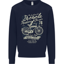 Bicycle Rider Classic Cyclist Funny Cycling Kids Sweatshirt Jumper Navy Blue