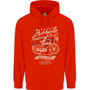 Bicycle Rider Classic Cyclist Funny Cycling Mens 80% Cotton Hoodie Bright Red